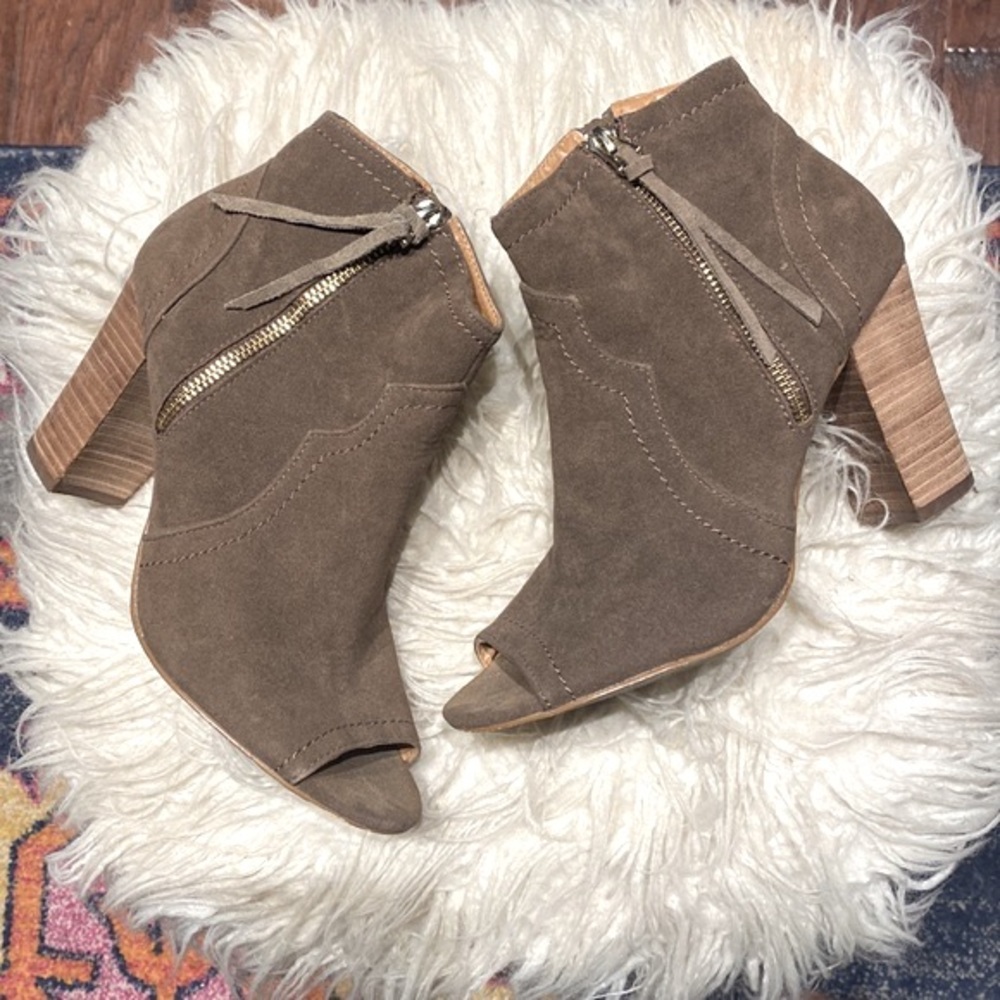 Open toe booties. Size 8.5